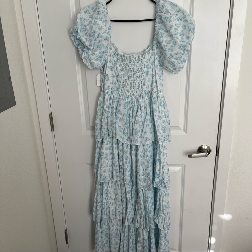 NEW Altar’d State Blue Floral Layered Maxi Dress Size Medium NWT - Picture 8 of 9